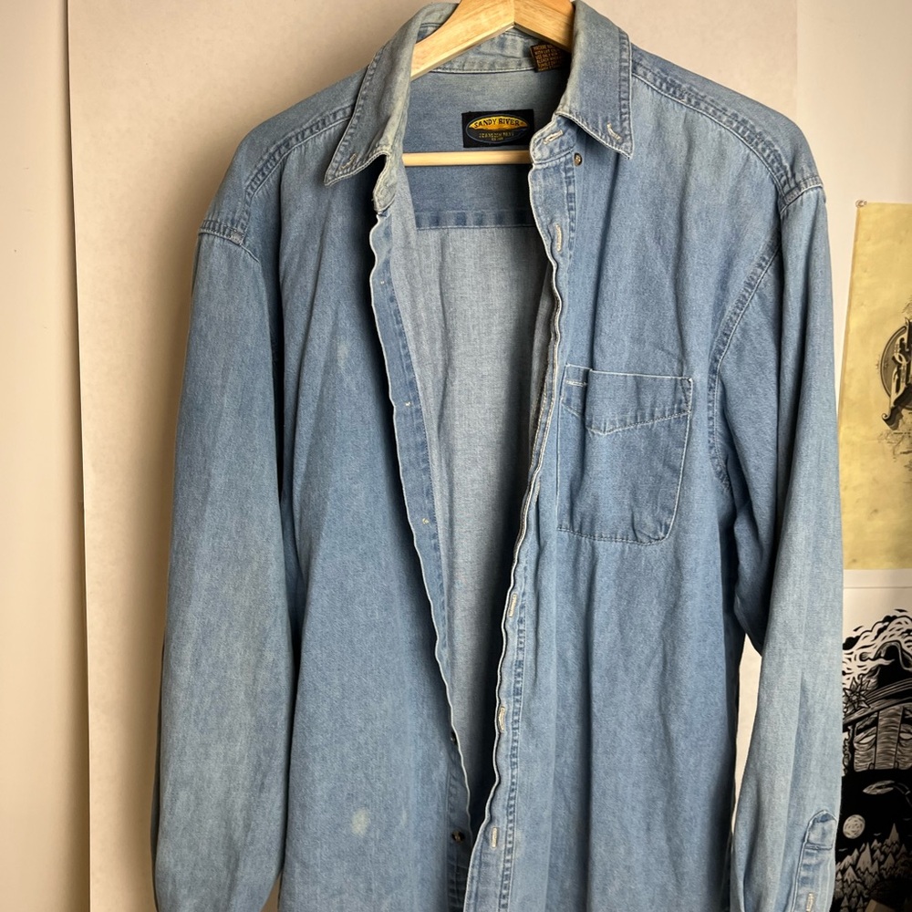 Vintage Denim Button-Up Shirt